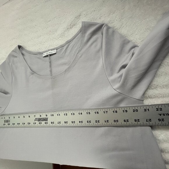 Bryn Walker Womens Light Gray Long Sleeve High-Low Tunic Top Medium Stretch - Picture 8 of 9